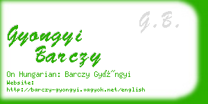 gyongyi barczy business card